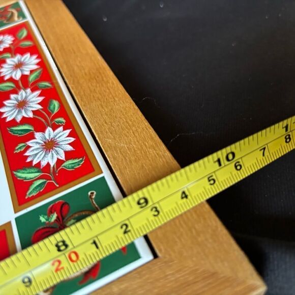🎄❤️🎄 Christmas Square Wood Frame Trivet Carlton Hall by Kobe Excellent Prelov… - Picture 4 of 4